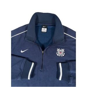 Nike US Coast Guard Navy‎ Blue Quarter Zip Pullover Men's L Nautical Sailor USA